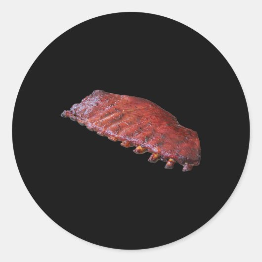 Rack met BBQ-ribben Ronde Sticker (Voorkant)