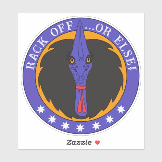 Rack of Funny Australian Cassowary Sticker (Vel)