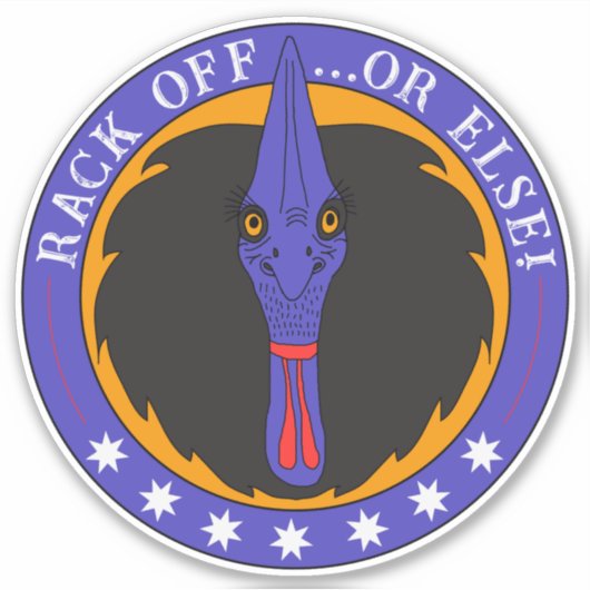 Rack of Funny Australian Cassowary Sticker (Voorkant)
