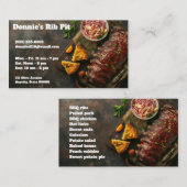 Rack van gebarbecuete ribben met kopieerruimte visitekaartje (Voorkant / Achterkant)