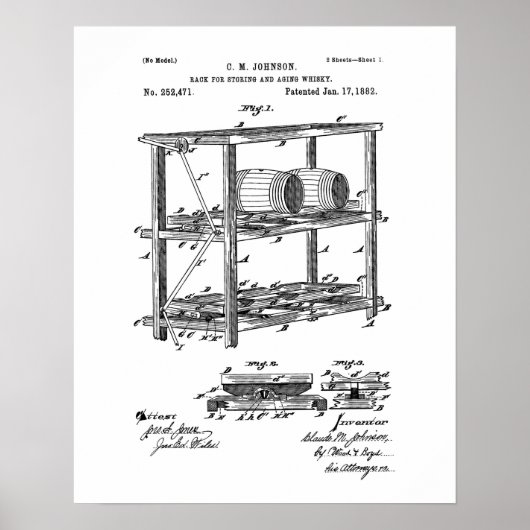 Rack voor de opslag en veroudering van whisky-octr poster (Voorkant)