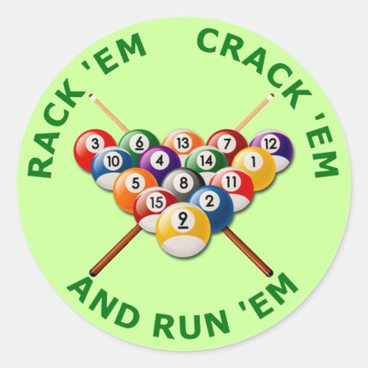 Rack ze Crack ze en run ze Ronde Sticker (Voorkant)