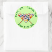 Rack ze Crack ze en run ze Ronde Sticker (Tas)