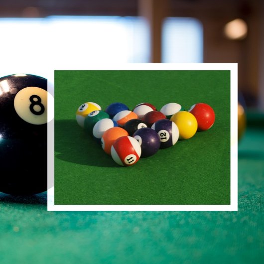 Racked Pool Balls on Pool Table Postcard Briefkaart