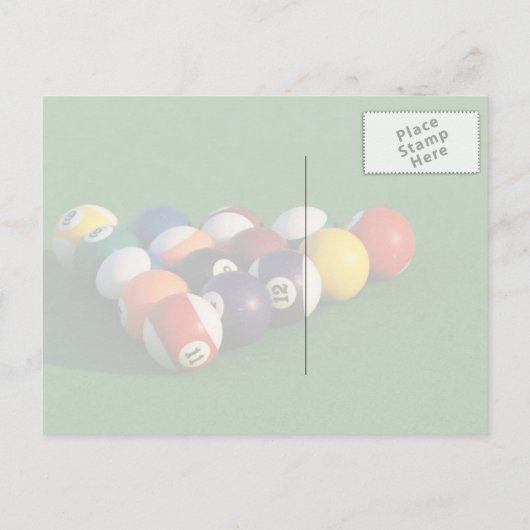 Racked Pool Balls on Pool Table Postcard Briefkaart (Achterkant)