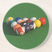 Racked Pool Balls Zandsteen Onderzetter (Voorkant)
