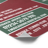 Racket & Ball, Tennis Lessen/Klassen Adverteren Poster (Hoek)