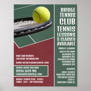 Racket & Ball, Tennis Lessen/Klassen Adverteren Poster