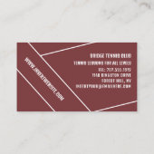 Racket & Ball, Tennis Player/Coach/Instructor Visitekaartje (Achterkant)