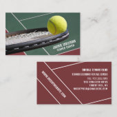 Racket & Ball, Tennis Player/Coach/Instructor Visitekaartje (Voorkant / Achterkant)