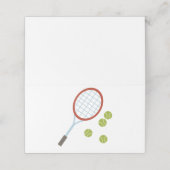 Racket en ballen plaatskaartje (Buitenkant ongevouwen)