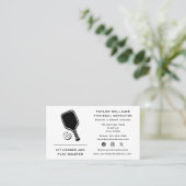 Racket Pickleball Coach Instructeur Sociale Media Visitekaartje (Staand voorkant)