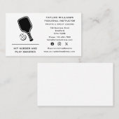 Racket Pickleball Coach Instructeur Sociale Media Visitekaartje (Voorkant / Achterkant)