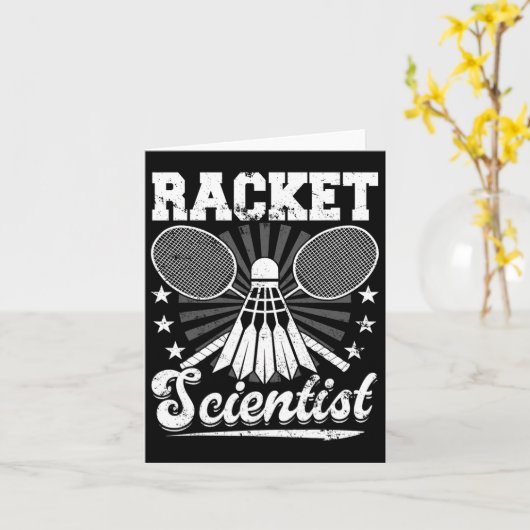 Racket Scientist - Badmintonspeler Atleet Shuttle Kaart (Gele Bloem)