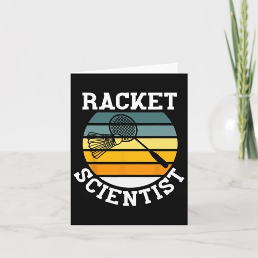 Racket Scientist Funny Retro Style Badmint Kaart (Voorkant)