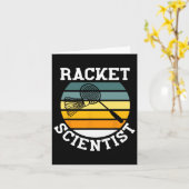 Racket Scientist Funny Retro Style Badmint Kaart (Gele Bloem)