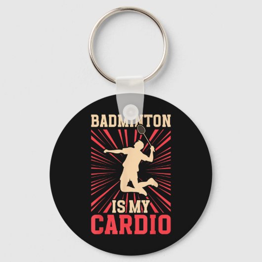 Racket Shuttle Badminton Is Mijn Cardio Birdie Sleutelhanger (Voorkant)