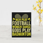 Racket Shuttle _ Badmintonspeler _ Gods Play Badm Kaart (Gele Bloem)