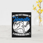 Racket Shuttle Sport Hobby Badminton Girl Speler Kaart (Gele Bloem)