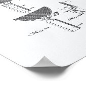 Racket Table Tennis 1939 Patent Art - Witboek Poster (Hoek)