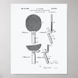 Racket Table Tennis 1939 Patent Art - Witboek Poster