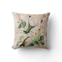 Racket Tail Hummingbird Grunge Pillow