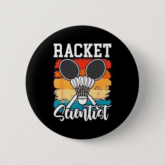 Racket Wetenschapper - Badminton Speler Atleet Shu Ronde Button 5,7 Cm (Voorkant)