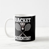 Racket wetenschapper Funny Badminton Koffiemok (Links)