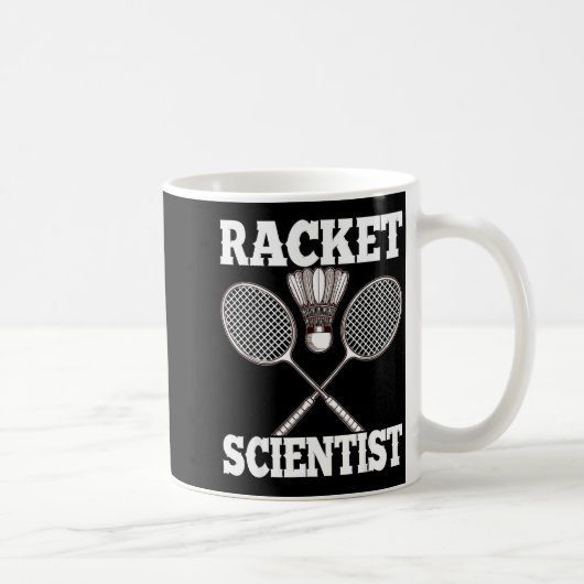 Racket wetenschapper Funny Badminton Koffiemok (Rechts)