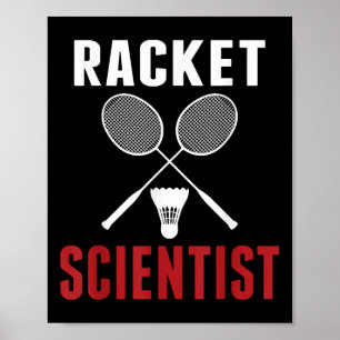 Racket Wetenschapper Grappig Badminton Moeder Vade Poster