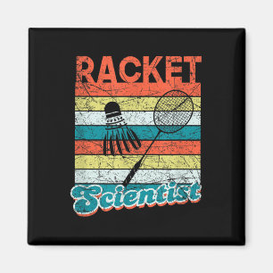 Racket Wetenschapper Grappige Badmintonspeler Shut Magneet