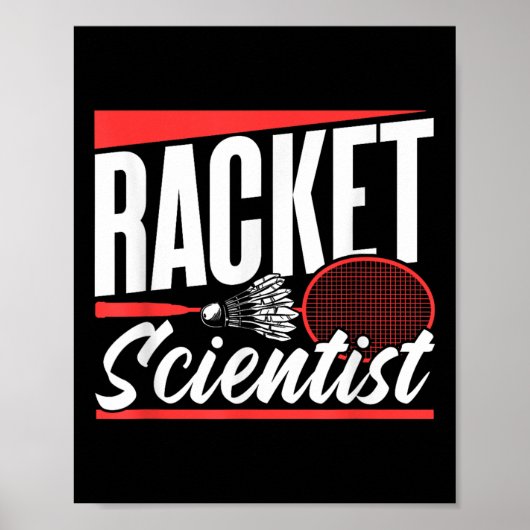 Racket Wetenschapper Minnaar Badminton Wedstrijd S Poster (Voorkant)