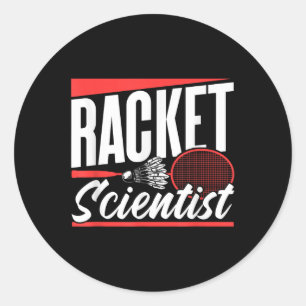 Racket Wetenschapper Minnaar Badminton Wedstrijd S Ronde Sticker