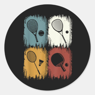 Racketlon, Toernooisport Met 4 Disciplines  Ronde Sticker