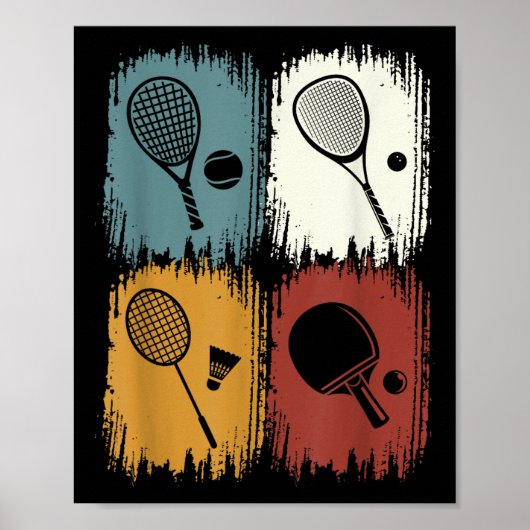 Racketlon, Tournament Sport With 4 Disciplines Poster (Voorkant)