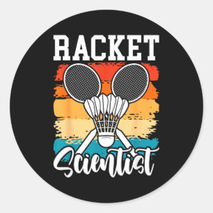 Racketwetenschapper - Badmintonspeler Atleet Shutt Ronde Sticker
