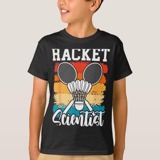 Racketwetenschapper - Badmintonspeler Atleet Shutt T-shirt (Voorkant)