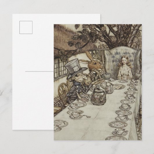 Rackham Mad Tea Party Alice in Wonderland Briefkaart (Voorkant / Achterkant)