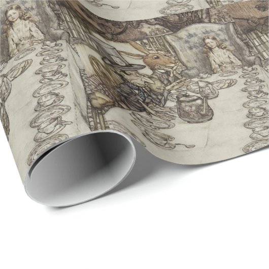  Rackham Mad Tea Party Alice in Wonderland Cadeaupapier (Rol Hoek)