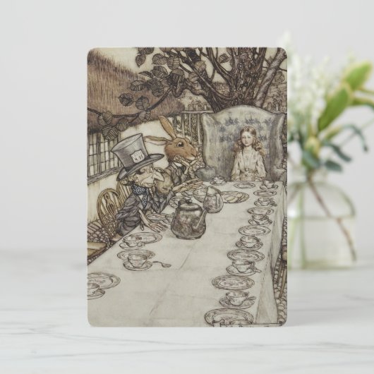 Rackham Mad Tea Party Alice in Wonderland Kaart (Staand voorkant)