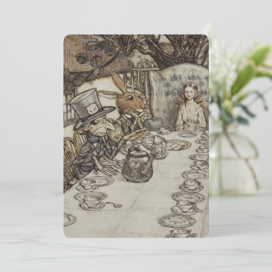  Rackham Mad Tea Party Alice in Wonderland Kaart (Staand voorkant)