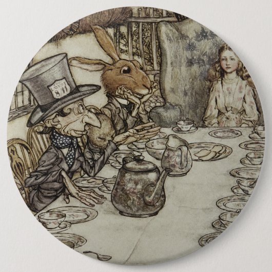 Rackham Mad Tea Party Alice in Wonderland Ronde Button 6,0 Cm (Voorkant)