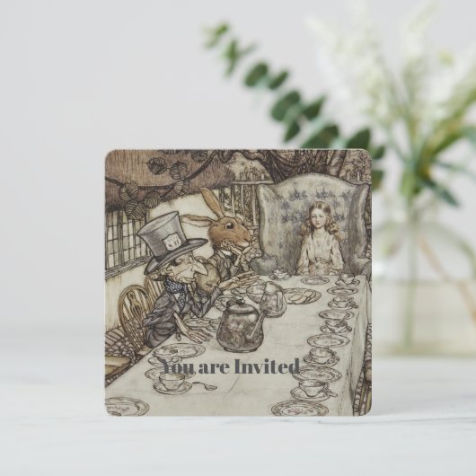 Rackham Mad Tea Party Alice in Wonderland Save The Date (Staand voorkant)