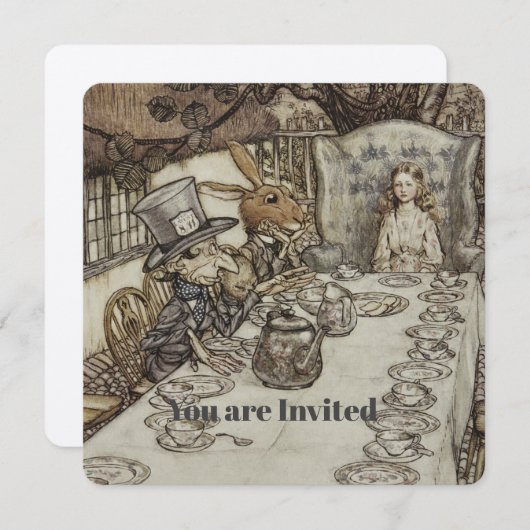 Rackham Mad Tea Party Alice in Wonderland Save The Date (Voorkant / Achterkant)