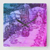  Rackham Mad Tea Party Alice in Wonderland Vierkante Klok (Voorkant)