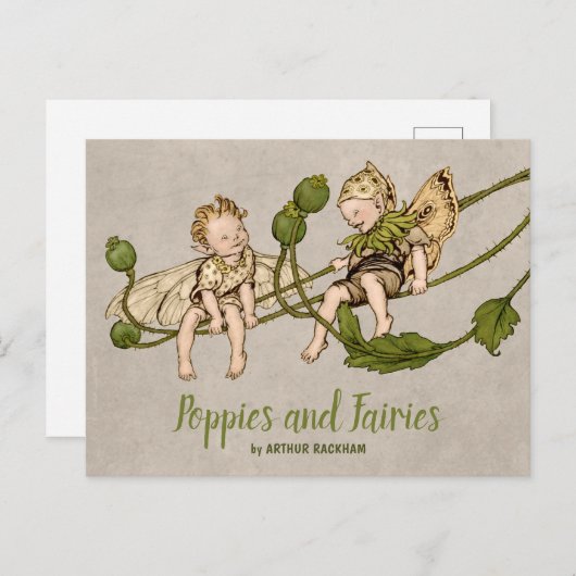 Rackham Poppies and fairies Shakespeare CC1258 Briefkaart (Voorkant / Achterkant)