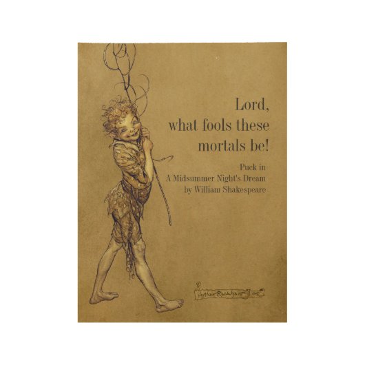 Rackham Puck Lord wat dwazen CC0952 Shakespeare Houten Poster (Voorkant)