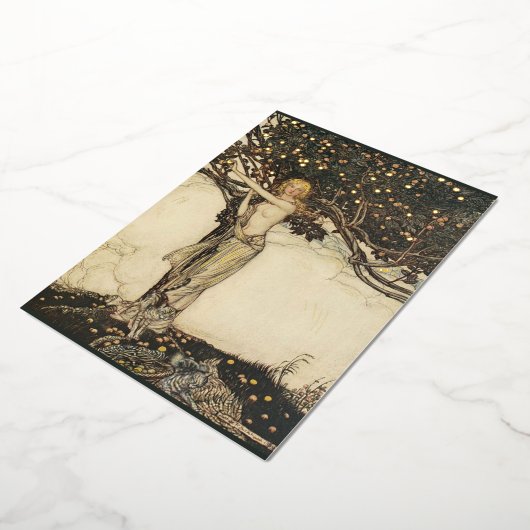 Rackham's Freya (Wagner) Goudfolie Briefkaarten (Gedraaid)