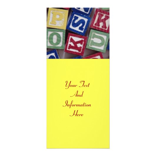 RackKaart bouwstenen Reclamekaart (Voorkant)