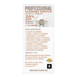 RackKaart kantoor Desk, Reinigingsserviceprijs Reclamekaart